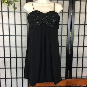 Gorgeous black embelish spaghett party dress sz 10